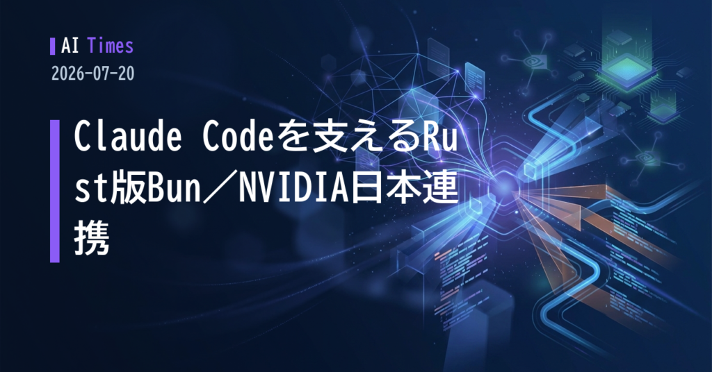 BunのRust移行、その上で動くClaude Code——NVIDIA・日本連携など注目4題【2026.07.20】