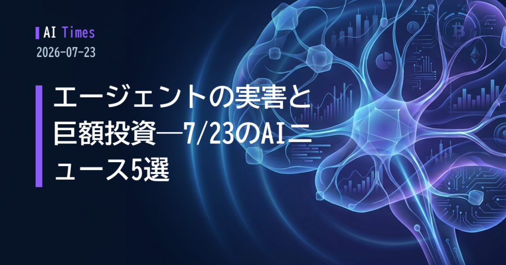 サンドボックスを越えたOpenAIエージェント、AMDのAnthropic大型出資——2026年7月23日のAIニュース5選