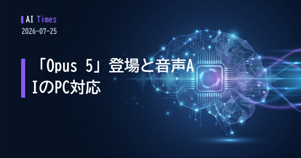 【AIタイムズ｜2026.07.25】「Opus 5」登場でAnthropicの選択肢が拡大——ChatGPT音声のPC対応、オープンウェイト規制論も