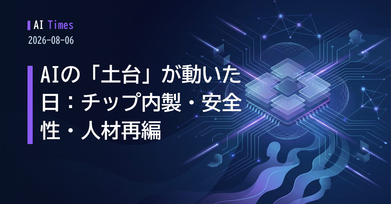 【AI Times｜2026.08.06】計算基盤・安全性・人材——AI業界の「土台」が同時に動いた一日を整理する