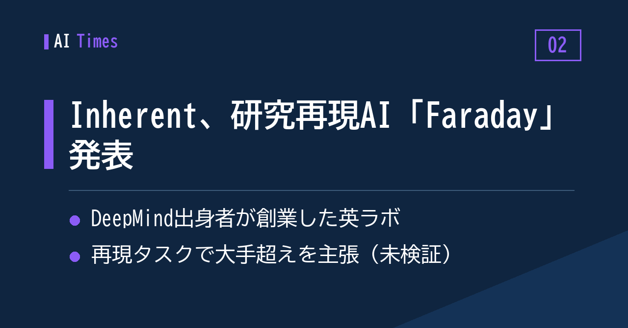 「実験を再現できるAI」——DeepMind出身者のInherentがエージェント「Faraday」を公開