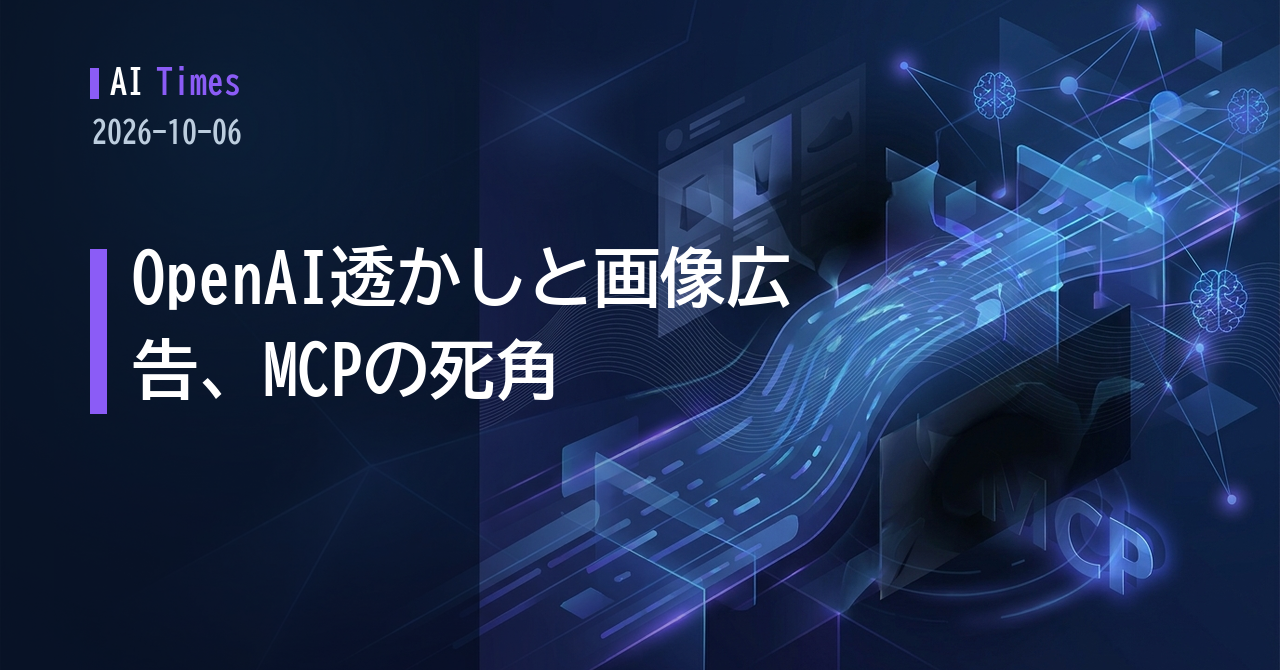 ChatGPTのテキストに不可視透かし、画像広告も米国でテスト──MCPの信頼設計にも警鐘（AI動向）【2026.10.06】
